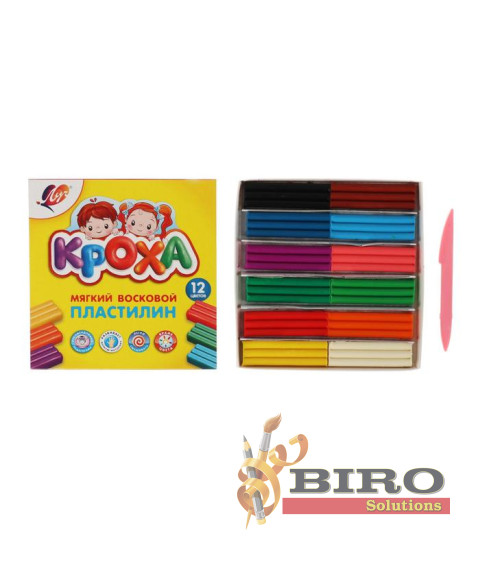 Pastă de modelat moale Kroha, 12 culori x 15 gr.